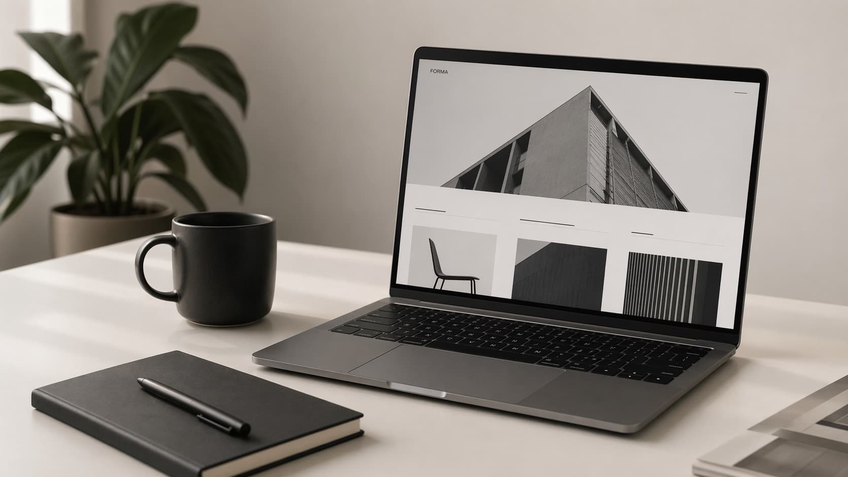 Ноутбук на рабочем столе